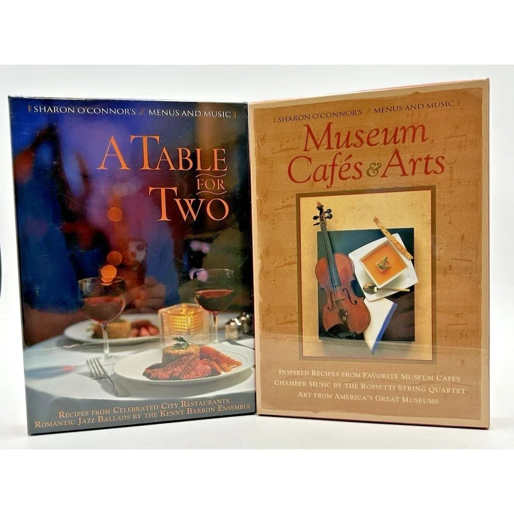 Lot Of 2 Sharon O'Connor's Museum Cafes & Arts &‎ A Table For Two Menus & Music